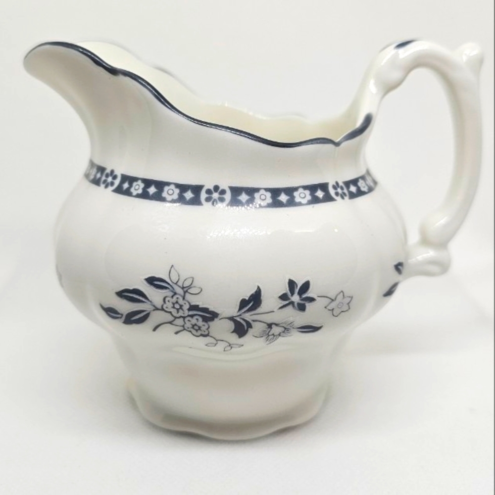 RARE 1982 Royal Doulton "Langdale" Pattern  Creamer Blue White Floral Pattern